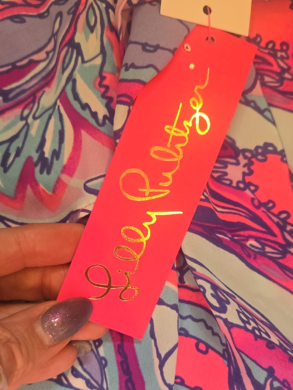 New Lilly Pulitzer Lileeze Karmen Cami Pink Tropics Mermaids Call Tank - Picture 3 of 12